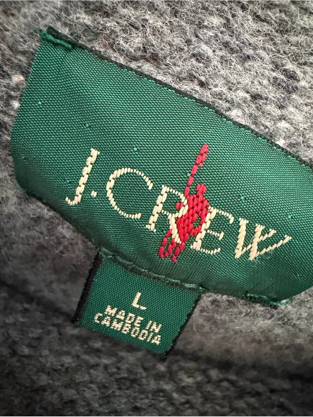 J.Crew Men's Snowflake Lamb Wool Sweater - Gray & Navy ❄️ 🐑